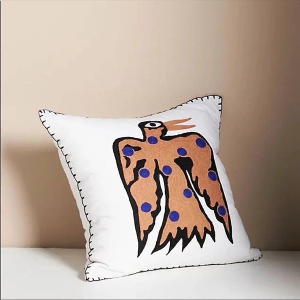 New🌟Anthropologie Marcello Velho Folksong Embroidered Pillow
